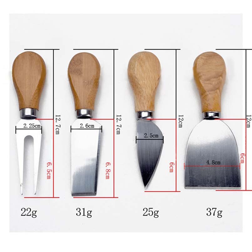 Cheese cutter Kitchen gadget wood handle stainless steel cutlery and spade set