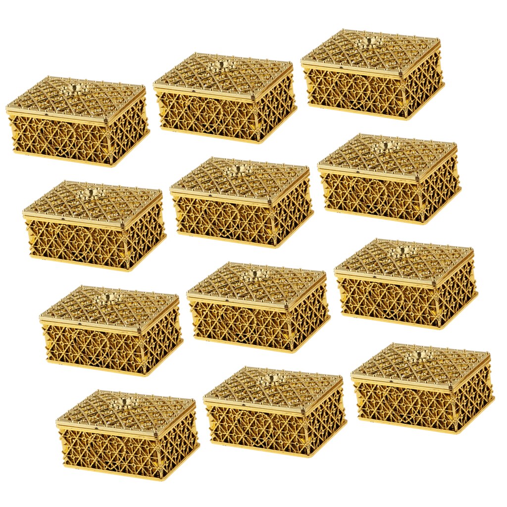 12pcs Luxury Gridding Shape Candy Sweet Box Wedding Party Favors