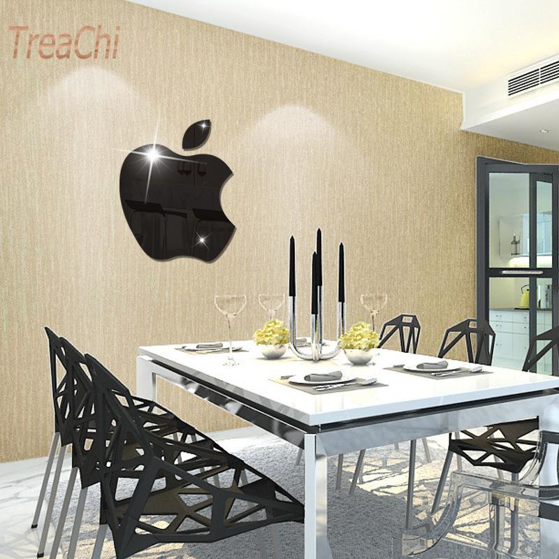 Living Room Bathroom Bathroom Children's Room Self-Adhesive Decoration Mirror Apple Mirror Wall Sticker 30*35Cm