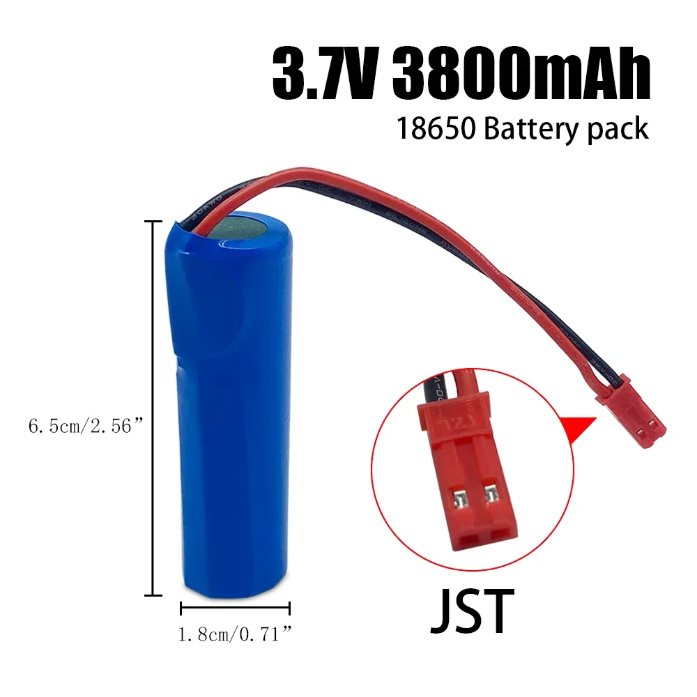 3.7V lithium ion rechargeable battery 18650 with replacement socket emergency lighting JST line