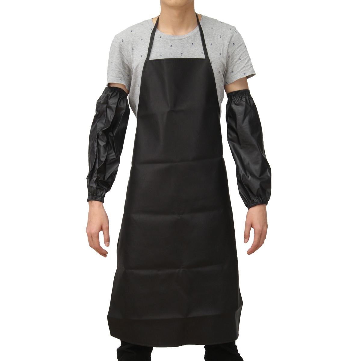 SUPRBIRD Keukenschort, werkschort, barbecueschort met 3 zakken, keukenschort voor dames en heren, verstelbare bandjes van M tot XXXL, voor barbecue, restaurant, tuin, barbecue, koffie, Zwart, M