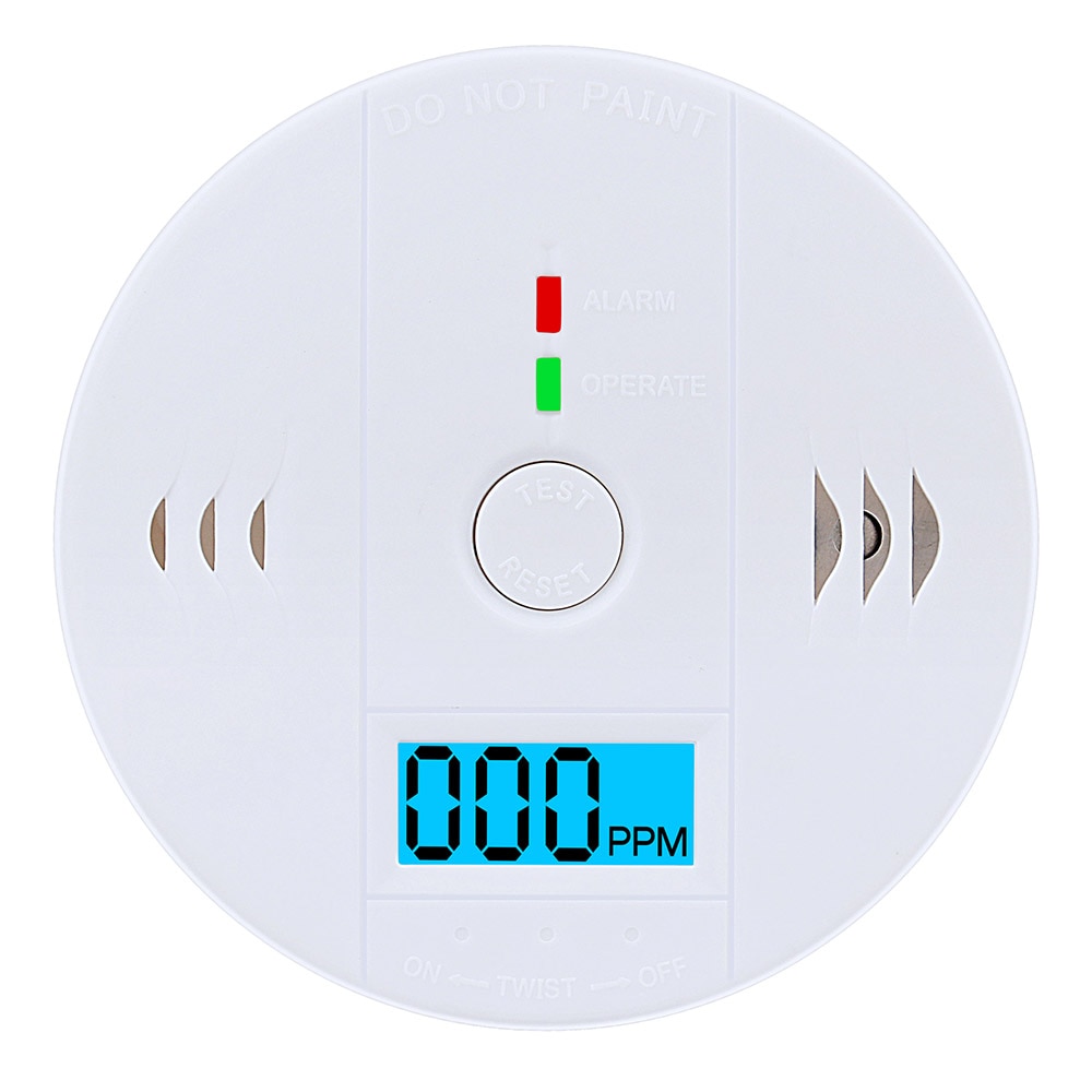 Carbon Monoxide Detector LCD Display CO Monitor Home Security Smoke Alarm LCD Photoelectric Independent Warning High Sensitive