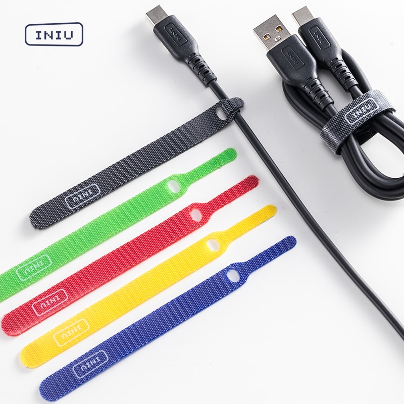 INIU USB câble enrouleur organisateur maison harnais finition fixe PC puissance fil gestion écouteur bâton cravate câble pour iPhone 12 11