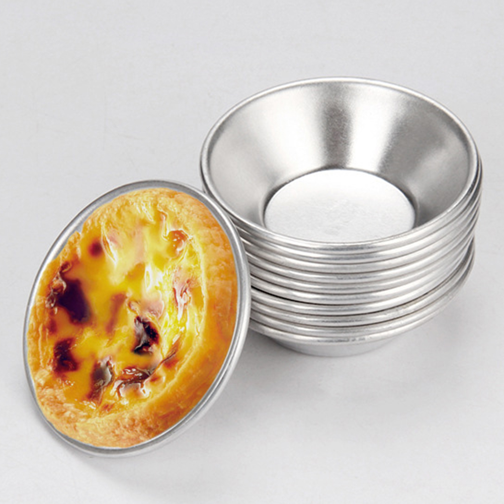 10/20Pcs Aluminium Ei Cupcake Mould Fruit Cake Pie Mold Kleine Bakken Tool Pasteis De Nata oven Bakken Ronde Mold