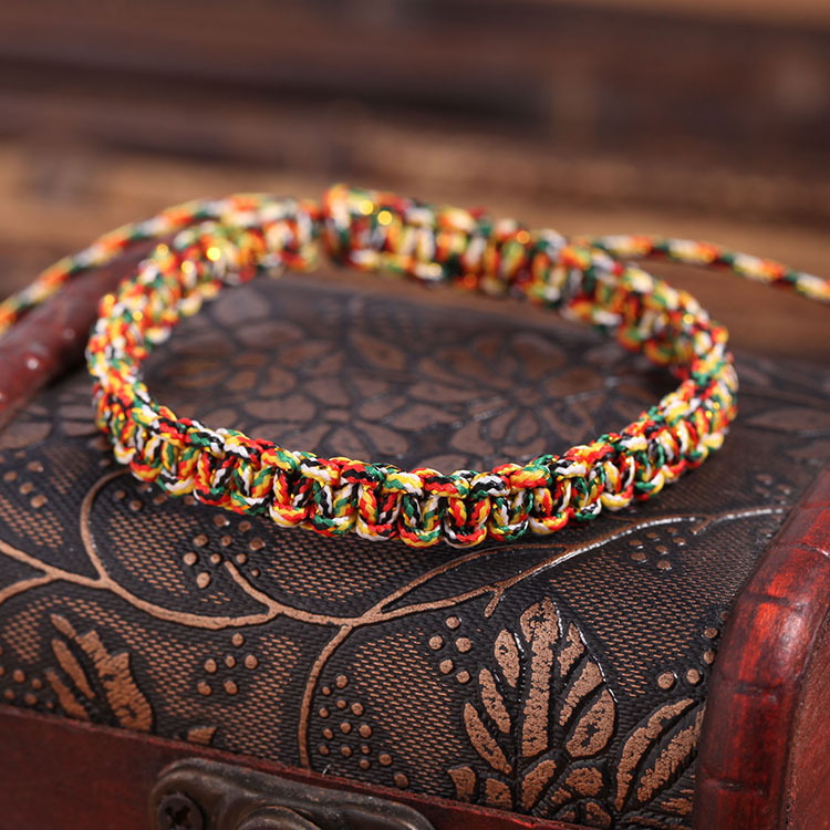 Tibetaans Boeddhisme Armband Veelkleurige Gevoerd Vintage Gebreide Geknoopt Gevlochten Rood Touw Armband Sieraden Multi Kleur Touw