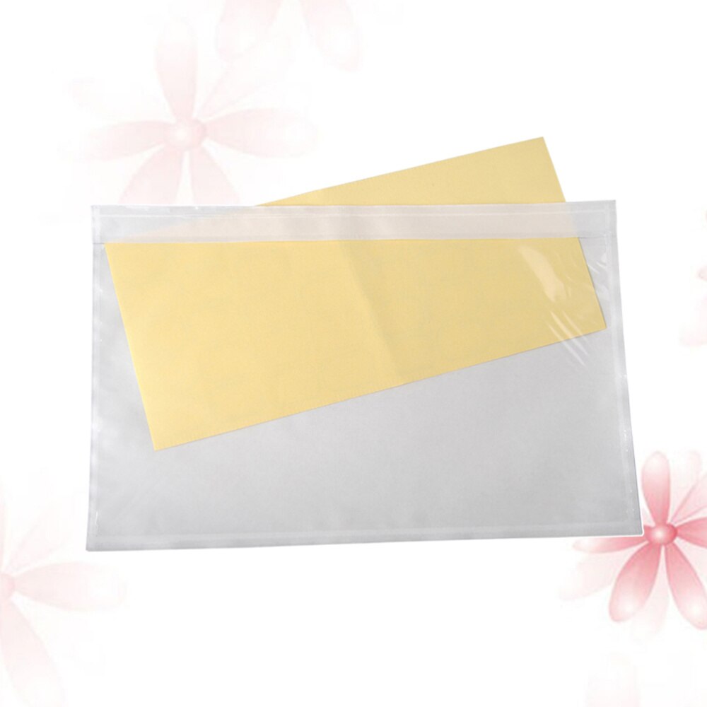 100pcs Self-Adhesive Packing List Envelopes Transparent Packing List Pouches for Invoice Label (15x18cm)