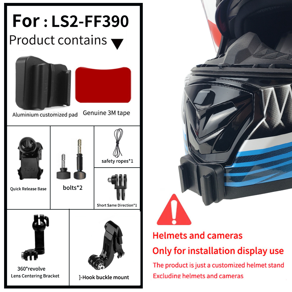 LS2-Helm, maßgeschneidert, MX701 436 FF370 352 800 801 802 805 811 903, Kinnhalterung für GoPro Hero10 Insta360 X2 3 DJI-Zubehör: Himmel Blau