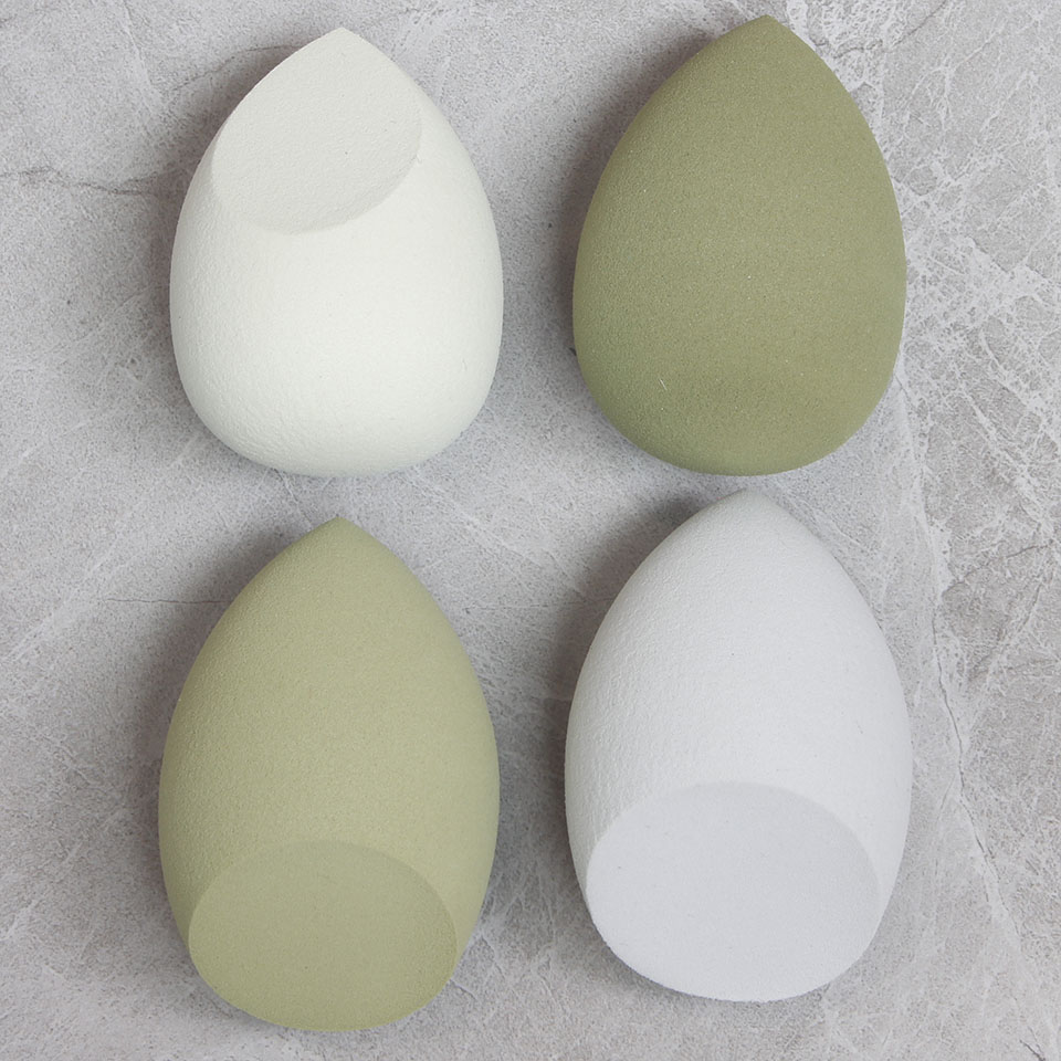 4pcs Set Blender Sponge Makeup Make Up Facial Foundation Powder Puff Combined Cosmetic Tools Make Up Accessories Pack: Mix Green no Box