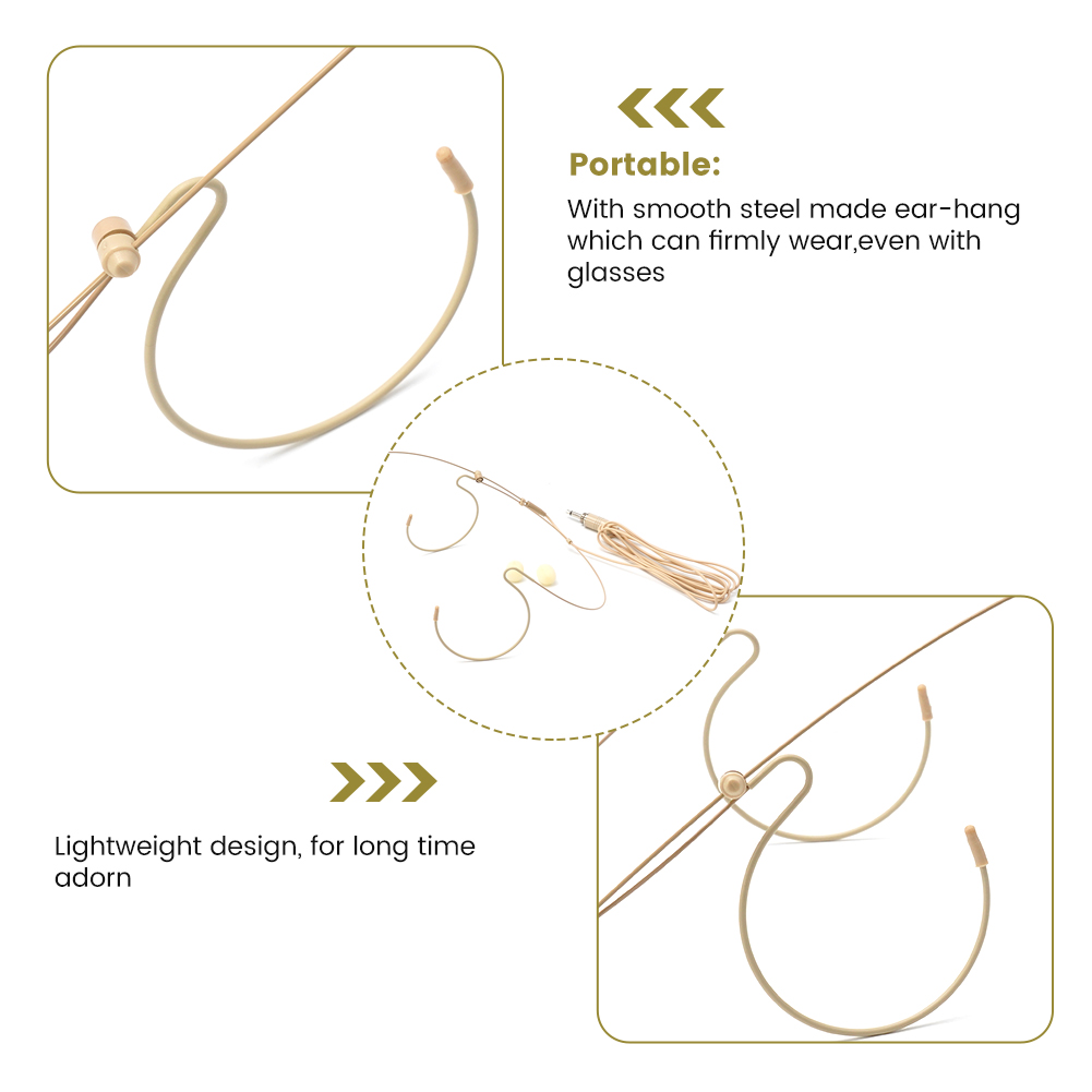 Dubbele oorhaak headsetmicrofoon Hoofdmicrofoon voor Shure Wireless Headworn omnidirectionele condensatormicrofoon