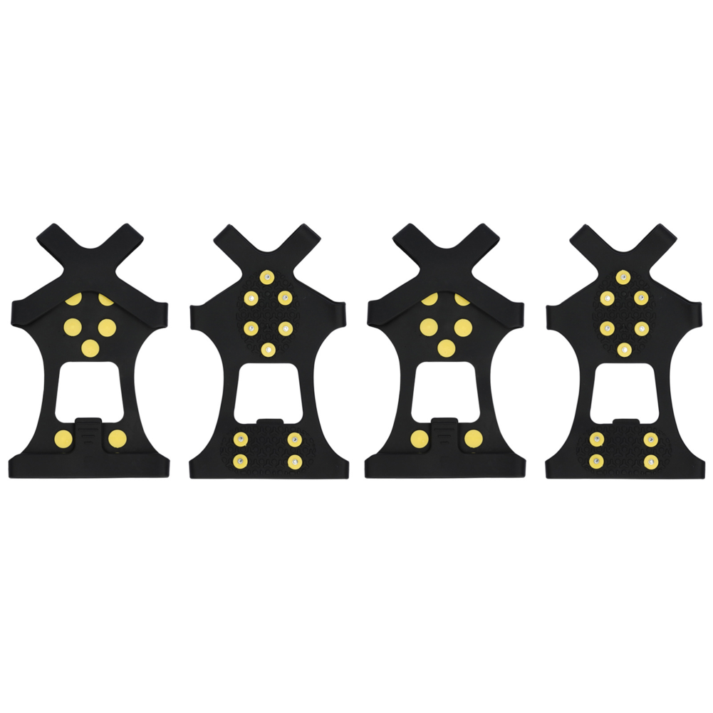 10 Studs Snow Ice Claw Anti-Slip Snow Ice Thermo Plastic Elastomer Climbing Shoes Spikes Grips Cleats Over Shoes Covers Crampons: black