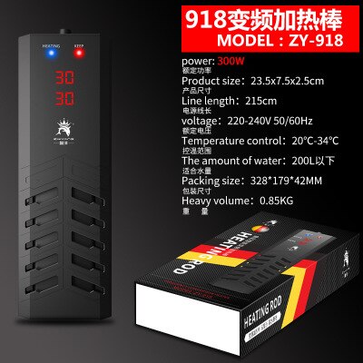 Aquarium verwarmingsstaven ptc temperatuurregelaar aquarium led-display digitale verwarming explosieveilige water lcd verwarmingsstaaf: Klassiek-ptc -300w