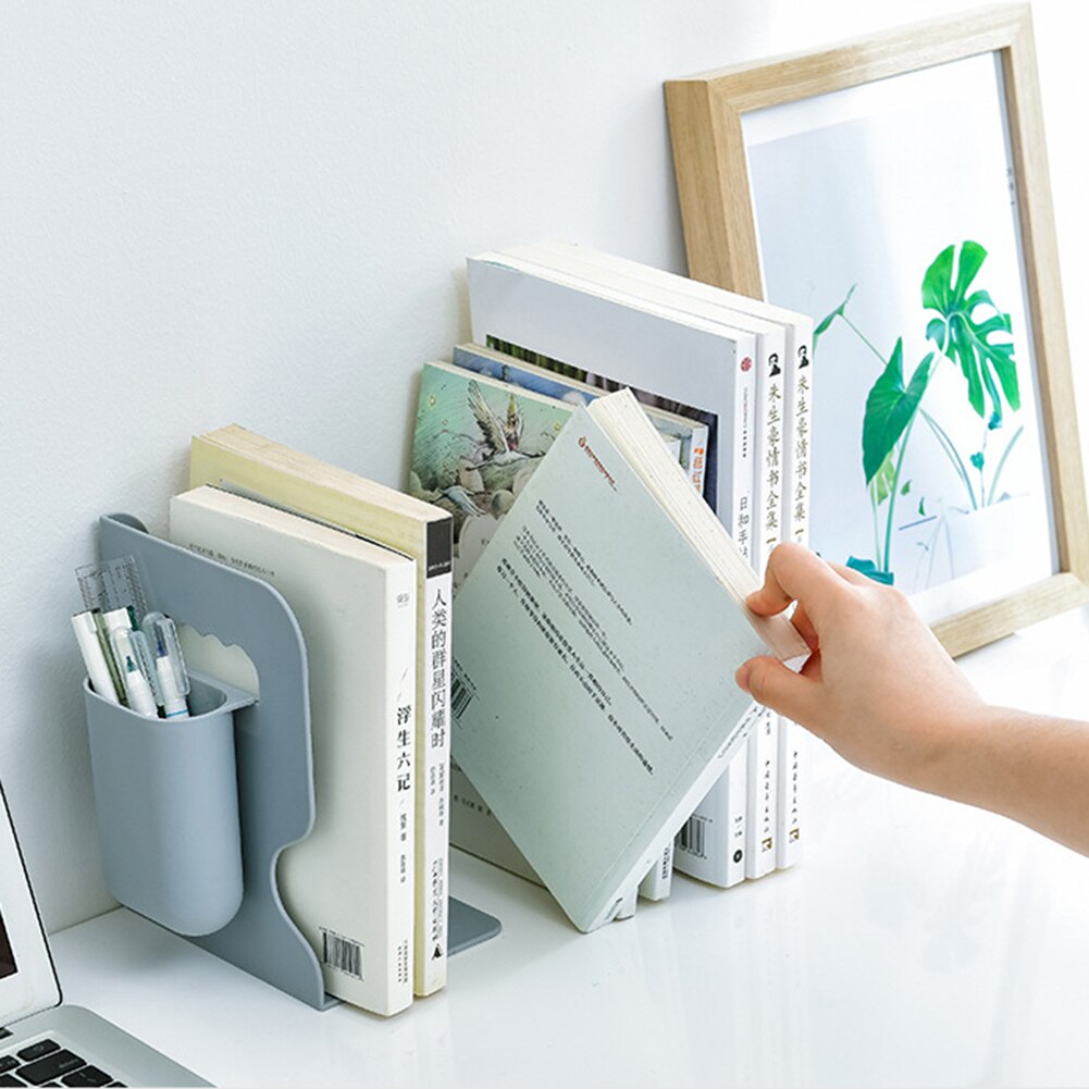 ABS Retractable Bookshelf Desktop Book Holder Stationery Storage Organizer Students Desk Magazine File Holder Organizer