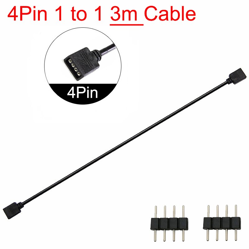ARGB 5V 3Pin 12V 4Pin 30cm 50cm 1m 2m 3m 5m Verlängerungskabel Adapter 1 auf 1 2 3 4 5 Splitterkabel für MSI ASUS ASRock AURA LED: Blau