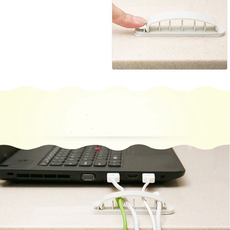 10 PCS Plastic Wire Fixing Clip Self-Adhesive Cable Winder Fixed Line Card Buckle Cable Network Cable Clamp Organizer