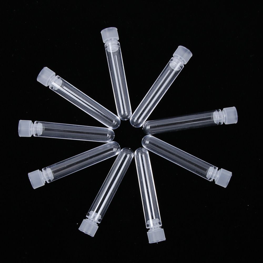 10 stk / pakke 75ml klart plastik reagensglas med lågformet bund lang gennemsigtig reagensglas laboratorie eksperimentforsyning