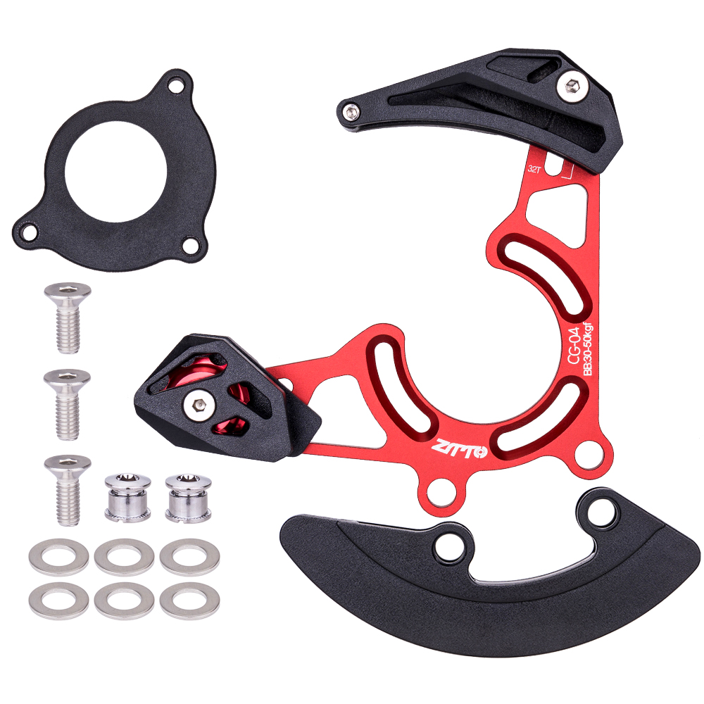 DH AM MTB Chain Guide CG03 /CG04 Mountain Bike Chain Guide Single Disc 1X System ISCG05 BB Mount Black Bike Chain Catcher: CG04 Red