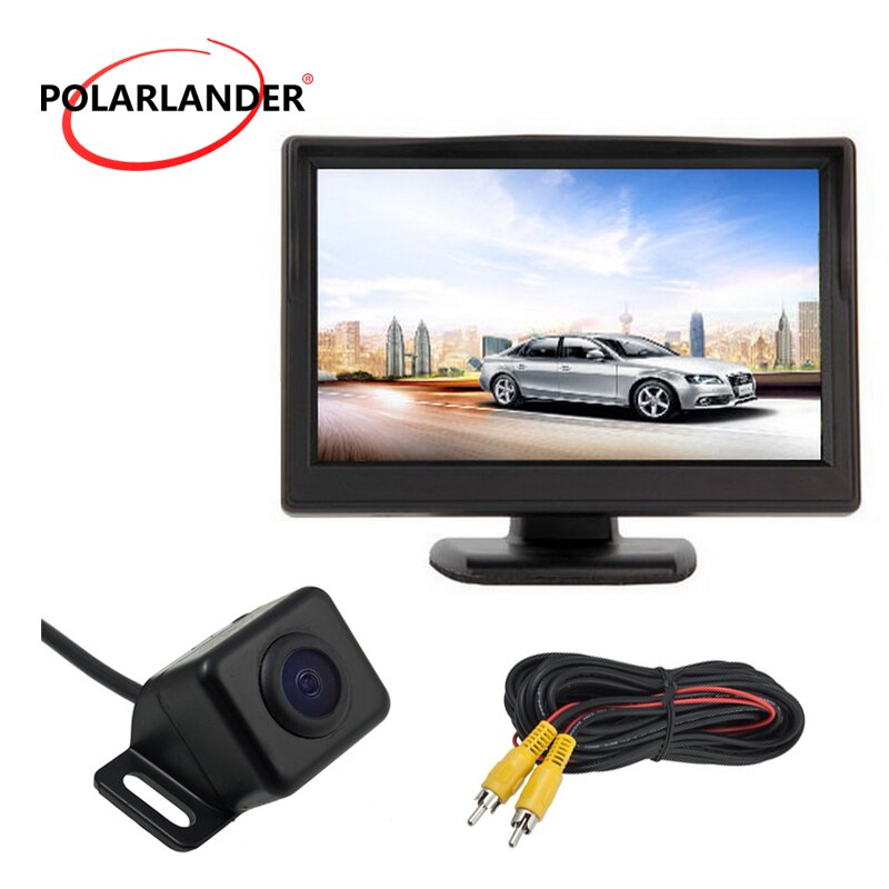 Bus/Car HD Desktop 12-24V 5 Inch TFT Screen Plug-In Rear Cam 18.5mm LED With Lamp Reversing Camera Night Vision Parking Monitor