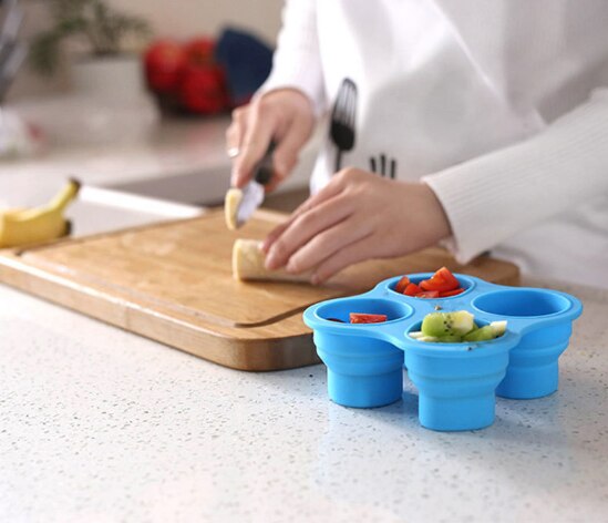 1 pièces silicone vaisselle quatre trous sept trous sain multi couleur simple et pratique enfants spécial boîte alimentaire supplémentaire