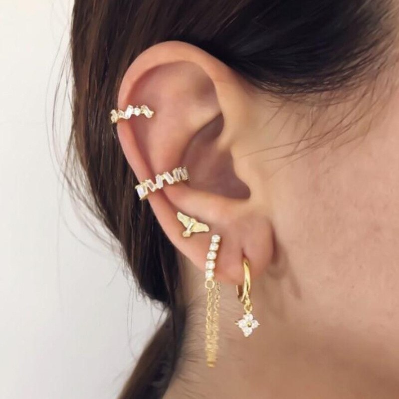 Hoepel Oorbellen Voor Vrouwen Crystal Ice Flower Ronde Cirkel Oorbellen Mode-sieraden Tiny Huggies Oorbellen Pendientes Accessoires