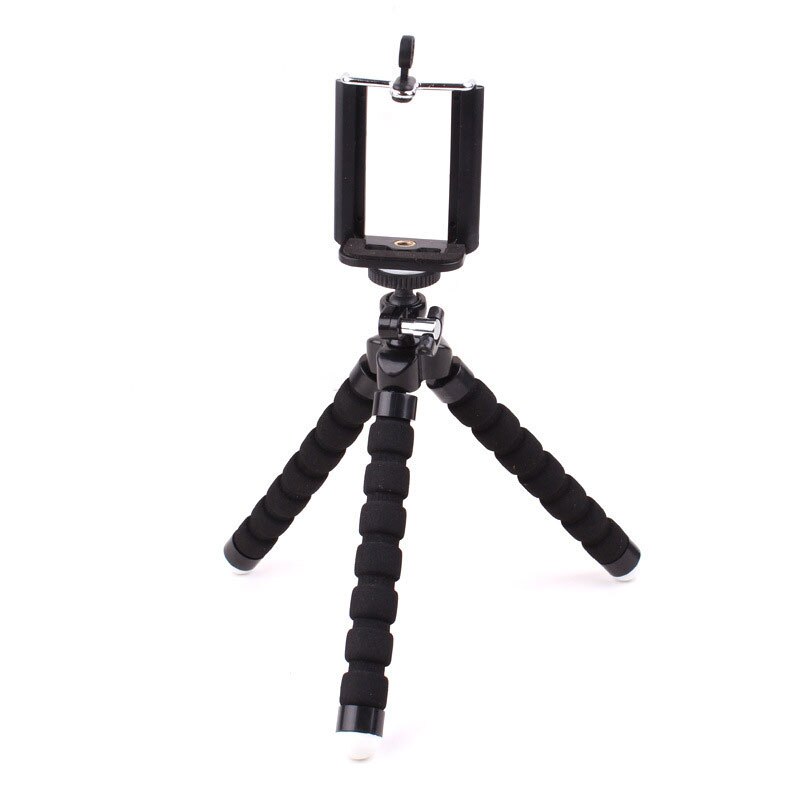Mini Flexibele Statieven Statief Voor Telefoon Mobiele Camera Houder Smartphone Monopod Pens Stand Octopus Mini Statief Met Telefoon Clip: Black