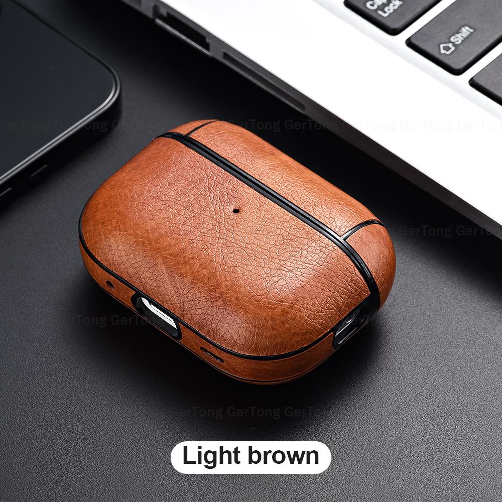 Leather Textured TPU Headphone Cover For Apple Airpods Pro 2 Case Wireless Earphone Case For Airpods Pro 3 2 1 Coque Bumper: XS / Dark Grey