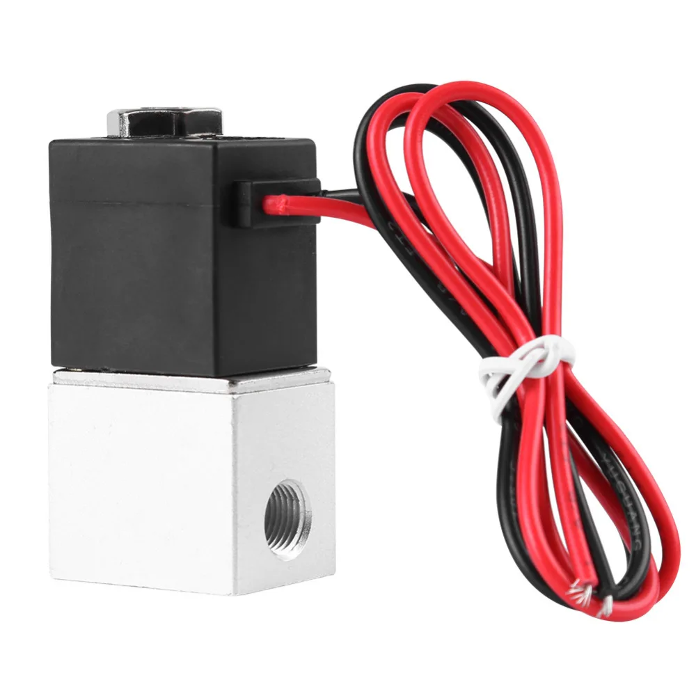 Dc 12V 24V solenoid valve 1/4"1/8"2 normally closed straight acting pneumatic valve