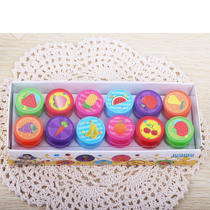 10 unids/set de sellos de juguete para niños, sellos de dibujos animados, animales, frutas, sonrisa de tráfico, sello para niños, sellos DIY, sellos de dibujos animados, Juguetes