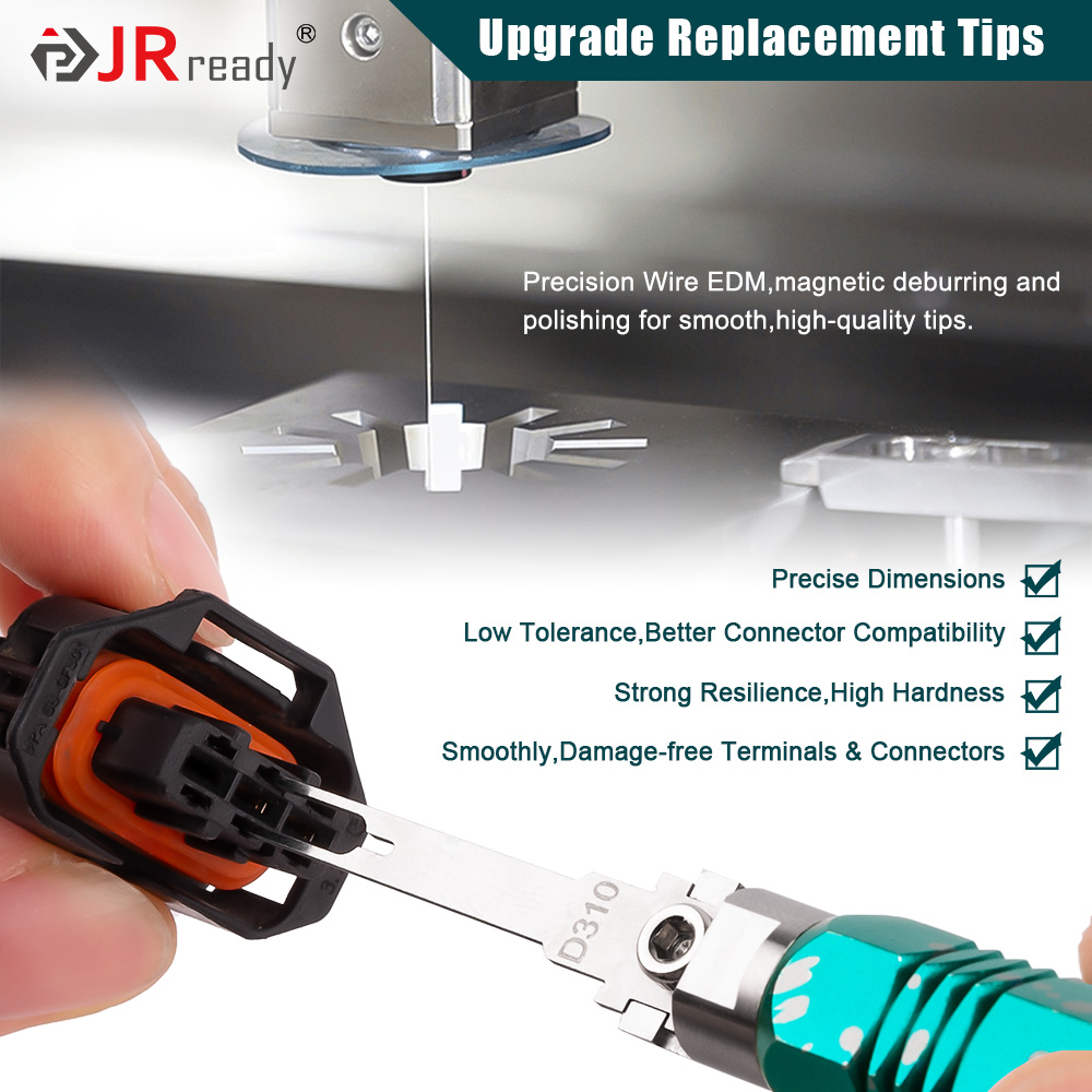 JRready Replacement Tip Kit for Extraction Tool &Terminal Release Tool for Deutsch,AMP/TE,Molex,Delphi,JST,Harting Connectors