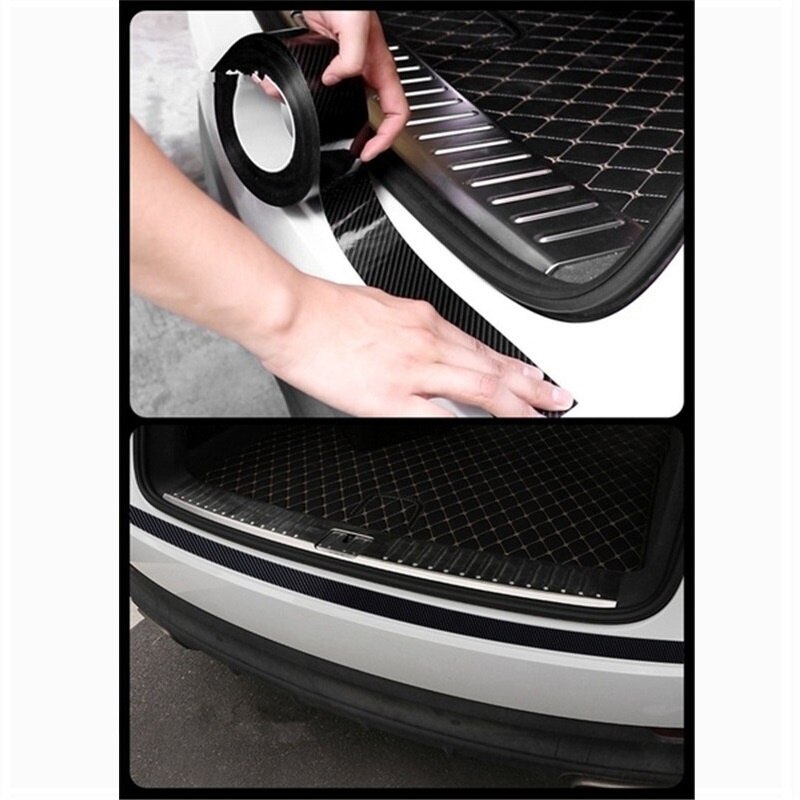 Autocollants 5D en Fiber de carbone, bande de Protection anti-rayures pour seuil de porte de voiture, Film Anti-Collision pour automobile