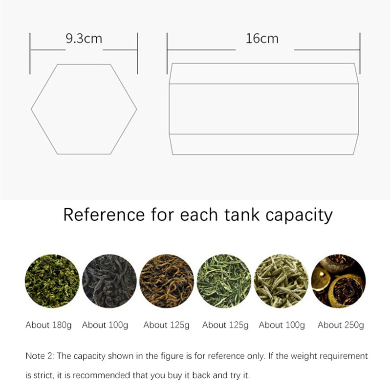 Tea Tin Can Hexagonal Tinplate Frosted Packaging Tin Can Universal Black Tea Pu'er Small Green Tangerine Tin Can