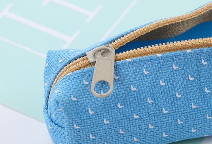 1pcs/lot Solid Color Polka Dot Pencil Bag for School Students , Candy Color Slim Long Pencil Bag
