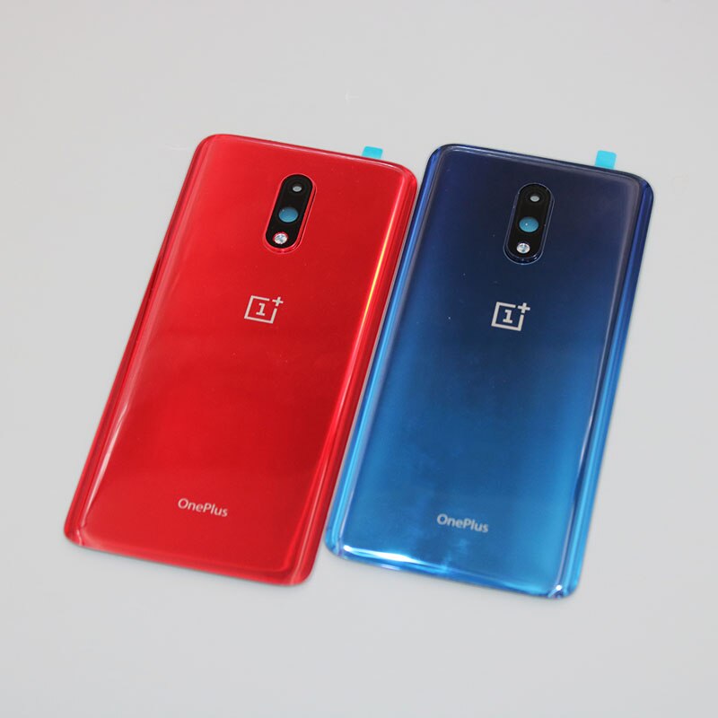 100%  originale oneplus 7 bakre batteridekseldør bakglass ett pluss 7 kabinett 1+ 7t p7819 med kameralinse + logo