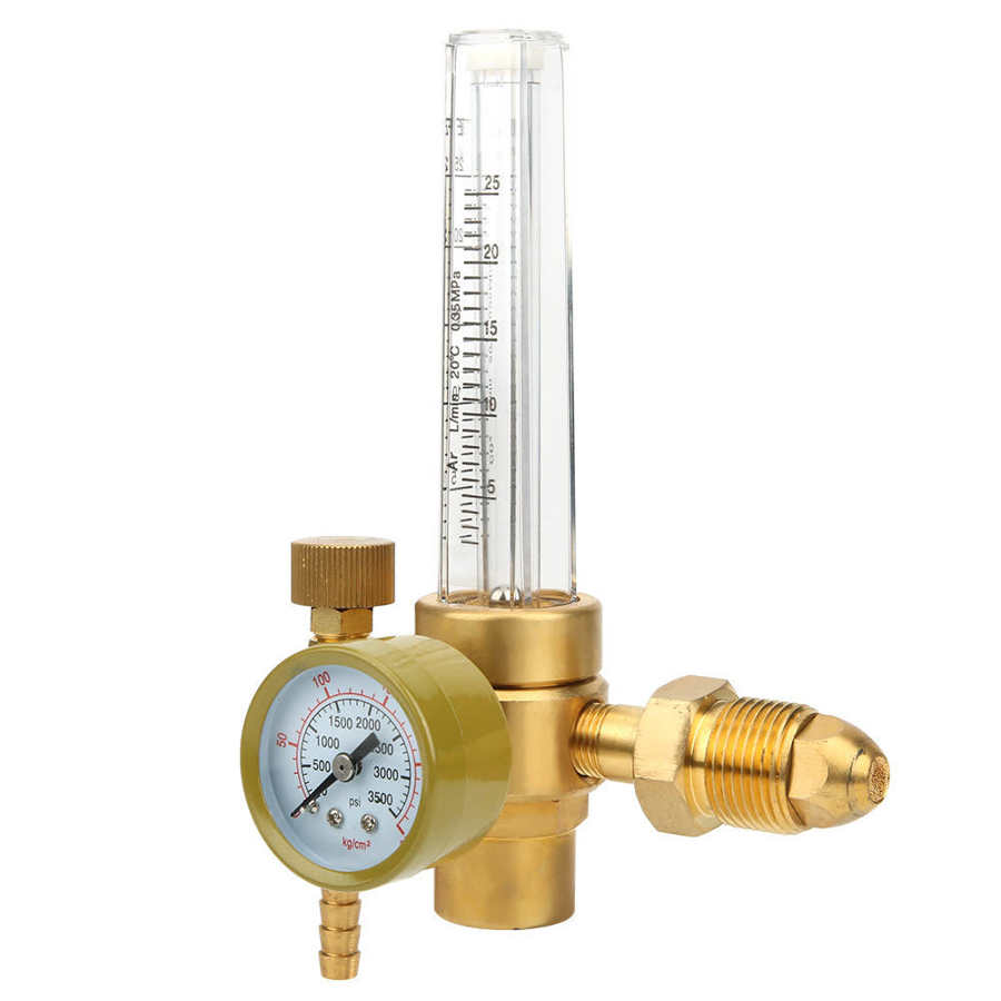 Regulador de Gas TS E0131 0 a 25L/Min, regulador de CO2 de latón, regulador de flujo de Gas con conector para soldadura, medición de presión de Gas