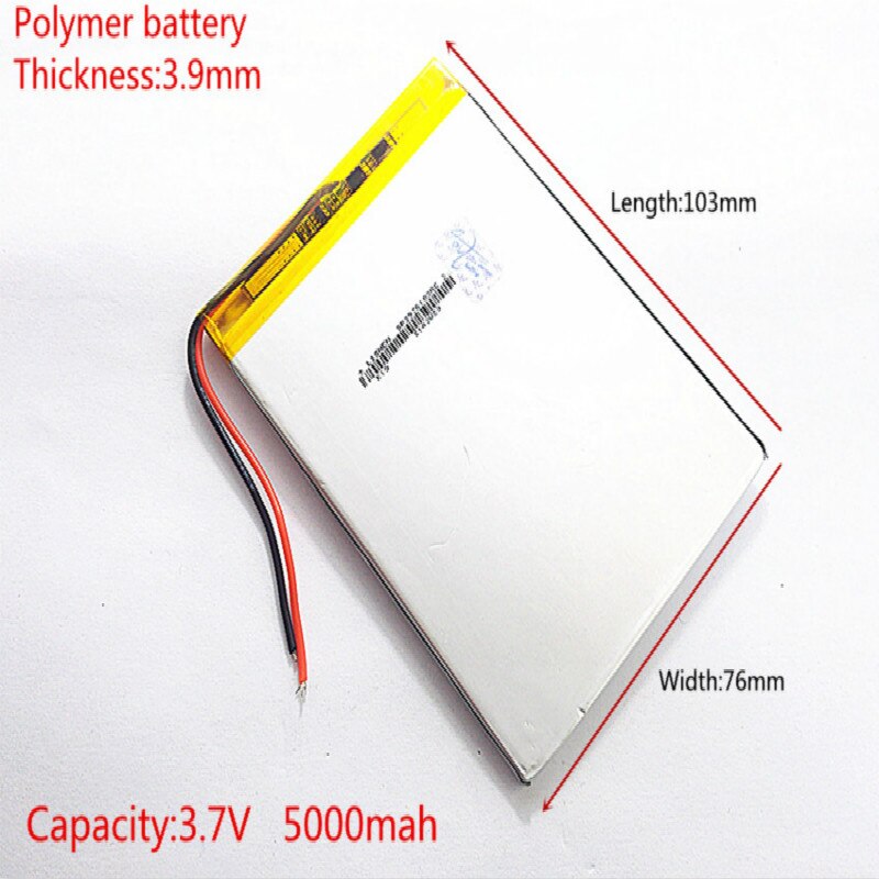 1 stks/partij 3.7 V hoge capaciteit lithium polymeer batterij, 3976103, 5000 mah zon N70 7 inch tablet batterij