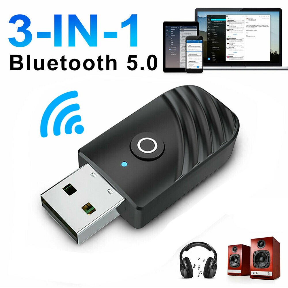 Transmisor y receptor Bluetooth 5,0 USB inalámbrico recargable para TV de