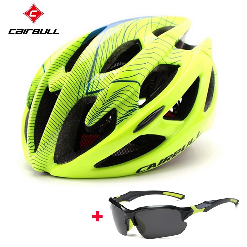 Ultraleicht Radfahren Helm mit Polarisierte Gläser Einstellbar Mountain Reiten Bike Kopf Schutz Helm Fahrrad Sport Helme: yellow C / SM(52-58cm)
