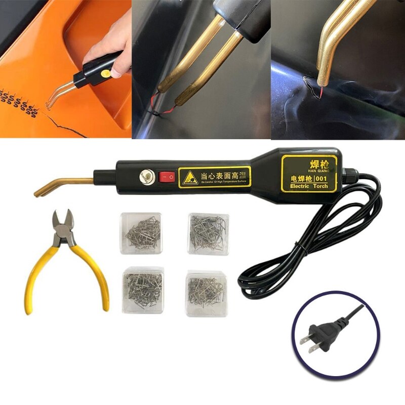 Plastic Welding Kit, Stapler, Staple Gun, Plastic Repair Kit with 200Pcs Staples,Repair Kit , Car Bumpers T8NA