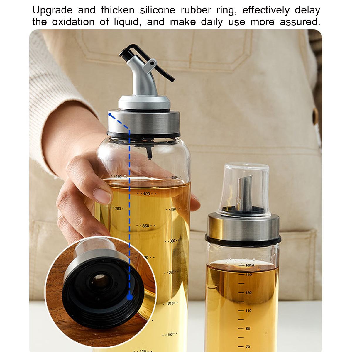 Koken Kruiden Fles Olie Saus Fles Dispenser Platic/Glas Met Schaal Opslag Flessen Voor Olie Azijn Keuken Accessoires