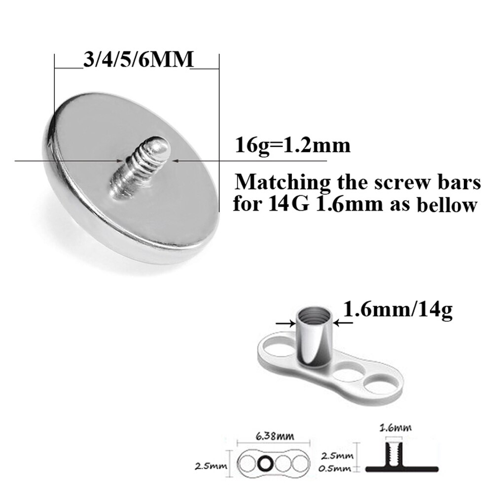 1 Pc Chirurgisch Staal Dermal Anchor Top Maan Dragonfly Micro Dermal Anchor Piercings Lippen Skin Diver Piercing Lichaam Sieraden 14G