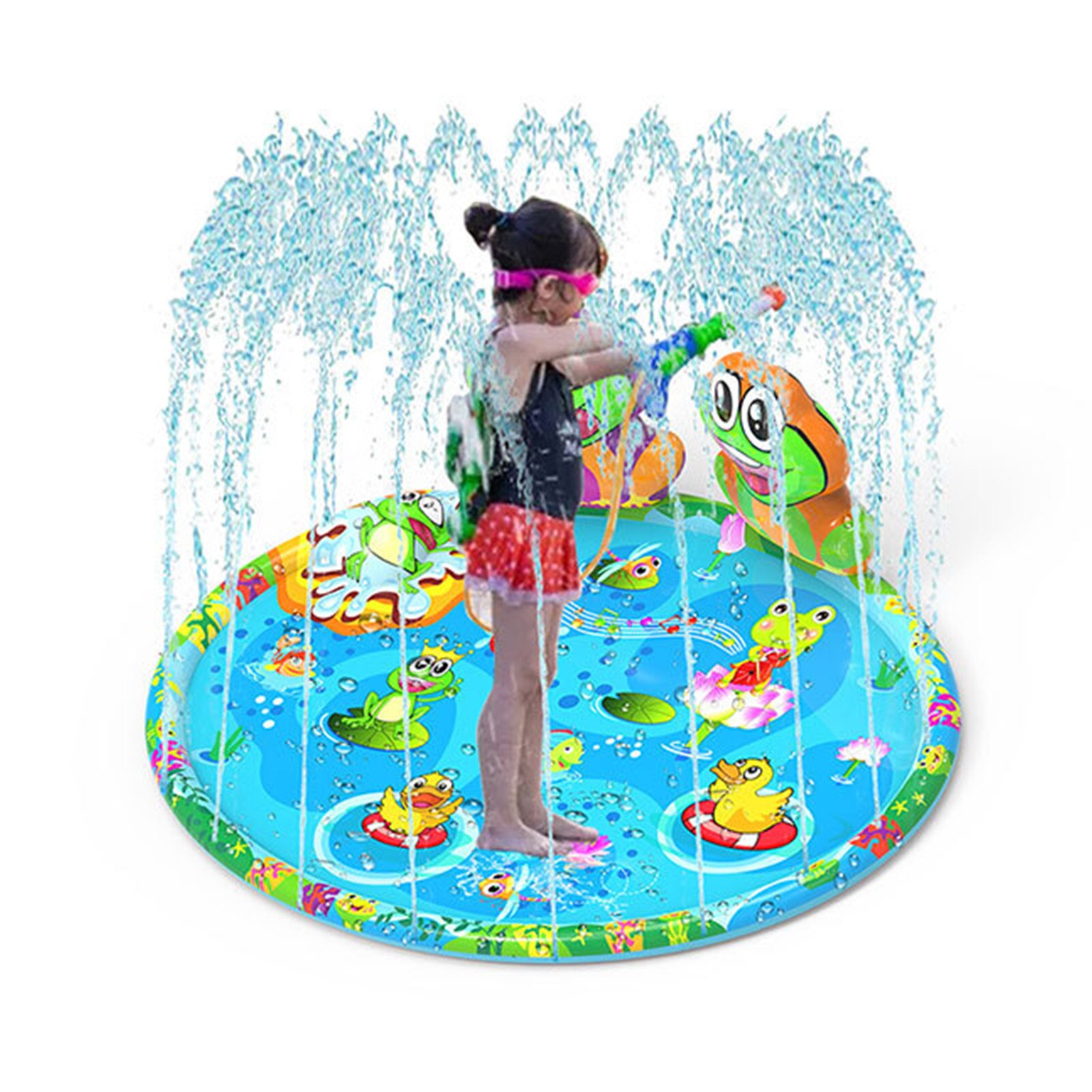 1PC Frosch Spritzen matt Ich bin Freien Rasen Spiel freundlicher Wasser Spielzeug Sprinkler Pad sprühen Wasser Spielzeug Eltern-Art Interaktion Spiel