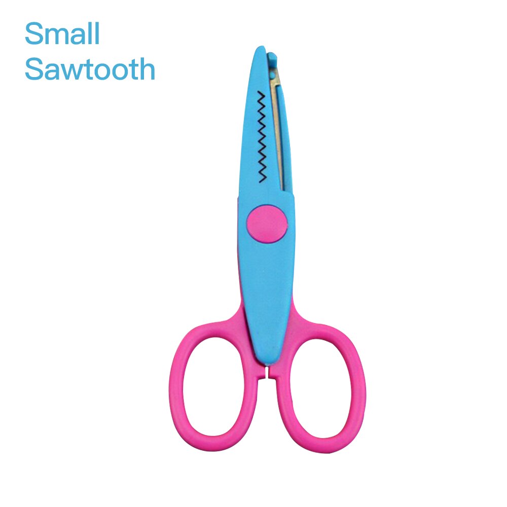 DIY Crafts Scissors Plastic Kid Safety Art Scissors Scrapbooking Decorative Cutters for Handmade Photo Album Scrapbooking: Small Sawtooth
