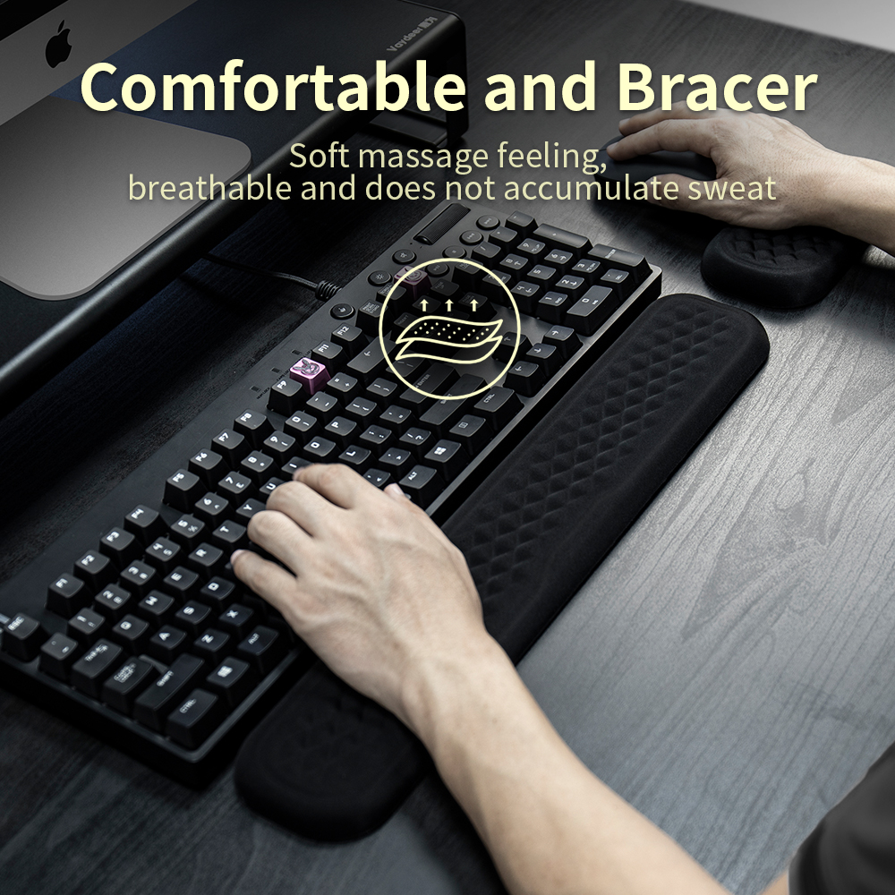 Keyboard and Mouse Wrist Rest Pad Padded Memory Foam Hand Rest Support for Office, Computer, Laptop