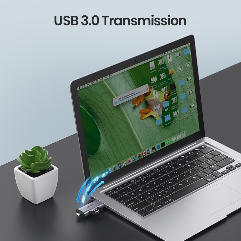 Ugreen-lector de tarjetas USB tipo C a SD, Micro SD, TF, OTG, Accesorios para ordenador portátil, adaptador de tarjeta SD de memoria inteligente USB 3,0