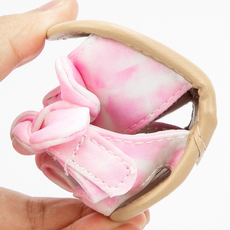 Kidsun Mode Sandalen Baby Girl Leuke Strik Prinses Schoenen Peuter Baby Platte Zachte Zool Zomer Sandalen Non-slip 2 Kleuren