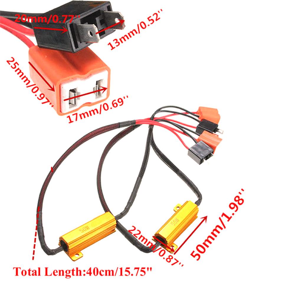 2 stk  h7 50w 6 ω bil ledet canbus lastmotstand kontroller advarsel avbryter ledet dekoder lys feilfri 12v motstand