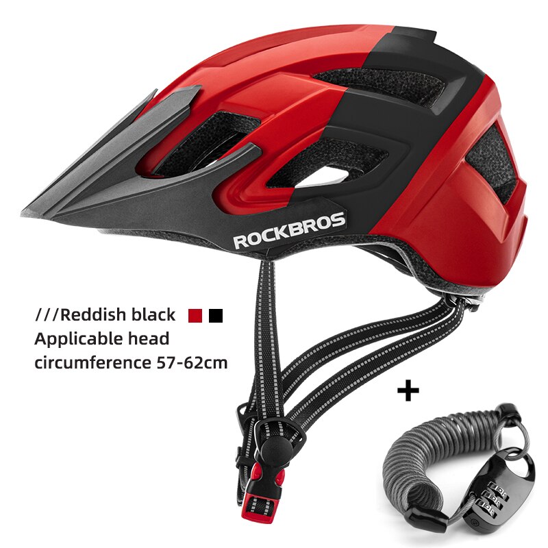 ROCKBROS – casque de vélo électrique pour hommes et femmes, respirant, résistant aux chocs, vtt, vélo de route, sécurité, cyclisme, équipement de vélo: TS-39-RB-with-lock