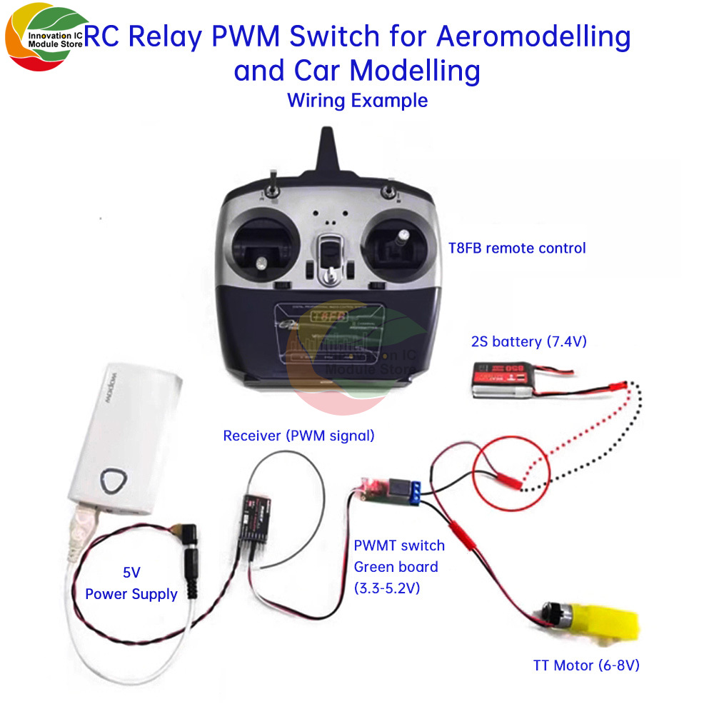 PWM Elektronische Schakelaar Relais 5-18V Model Vliegtuig Auto Model Boot Model Afstandsbediening Antenne Lichtregeling kan Worden Ingesteld Vertraging