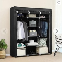 Wardrobe Multi-function Storage Clothes Shoe Storage Cabinet Single Door ClotheSimple Style Wardrobe Five-layer Black Shoe Rack