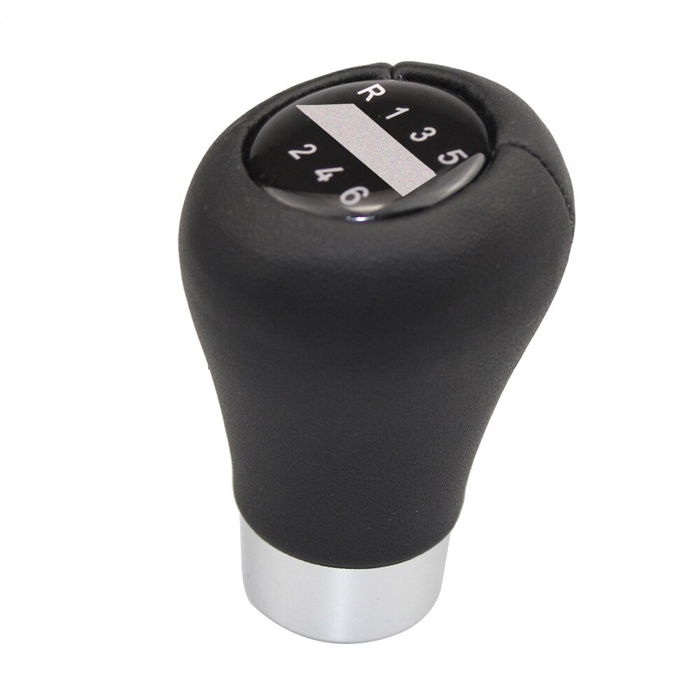 Automatische versnellingspookknop lederen stokhendel voor B-M-W E81 E82 E87 E90 E91 E92 E93 E84 (zilver