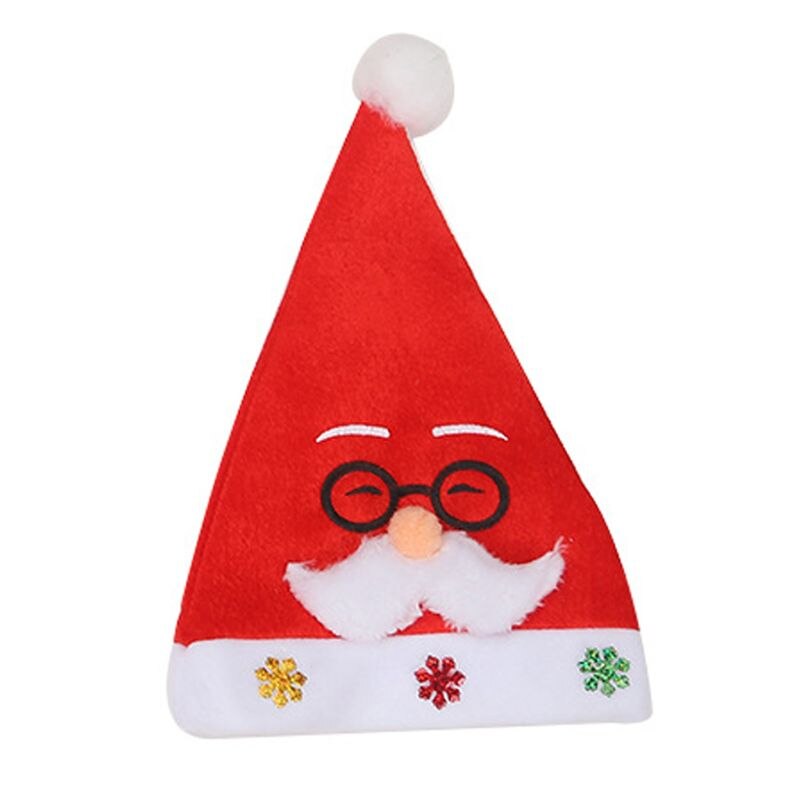 Enfants noël pompon chapeau brodé barbe blanche père noël lunettes Carto 2XPC: B Glasses